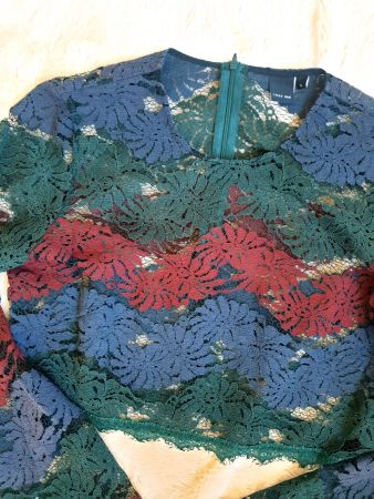 SHIRT LOST INK L 40 TUNIKA BLUSE MIT CUT OUTS SPITZE TOP