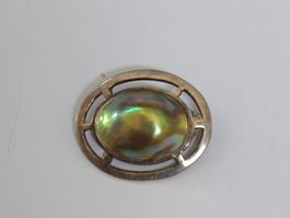 Broche vintage en argent et Abalone  - Style Art Nouveau!