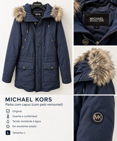 Parka Michael Michael Kors bleu marine taille XL état neuf
