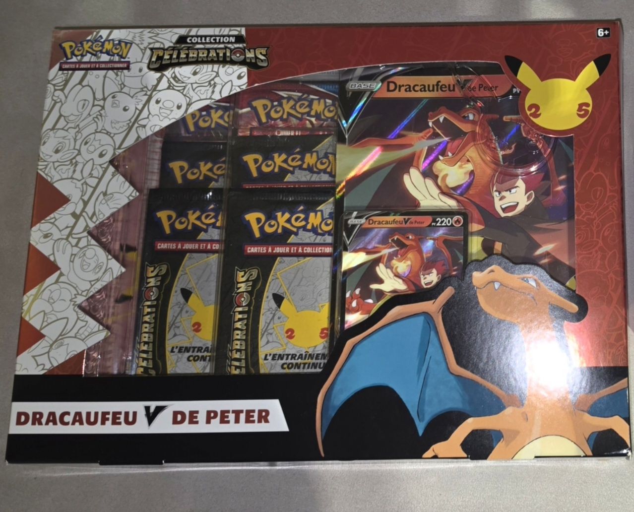 Pokémon Carte collezionabili: Pokémon - Coffret Dracaufeu de Peter - Célébrations 25ans FR – Nuovo e nell'imballaggio originale da Neuchâtel venduto da sjay1797