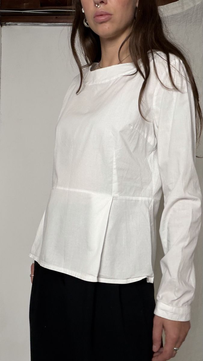 Blusen: Blouse Long Sleeve White Cotton  – Gebraucht aus Knonau von Grapesvintage 7