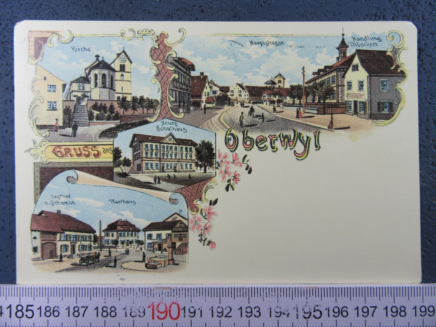Cartoline postali: OBERWIL BL 4BILD-LITHO-REPRO – Usato da Ettingen venduto da Hausi4711
