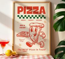 Pizza Poster Leinwandbild 40x60cm NEU (Rahmenlos)