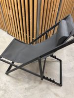 Gartenliege grau/schwarz - klappbar