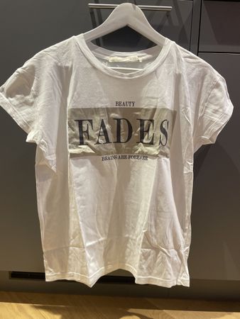 Weisses Print T-shirt von Zara, Gr. S