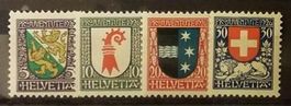 1926, Nr. J37-40, Pro Juventute Helvetia Wappen postfrisch