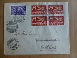 Luftpostbeleg, Stempel Zürich- Dübendort 20.IX.27