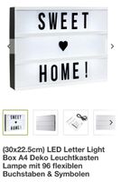 LED Leuchtkasten A4 Deko Lampe  Grün Batterien&Buchstaben