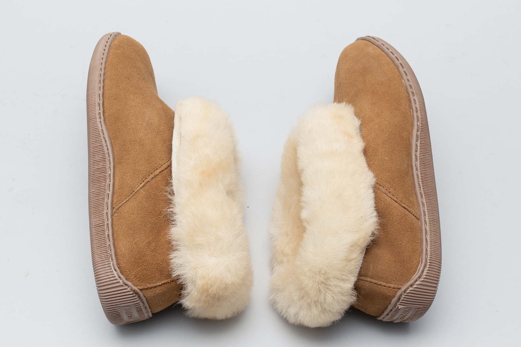 Damenschuhe: Schöne Leder Hausschuhe Minnetonka Slipper Hellbraun Gr 40 – Gebraucht aus Basel von phil4001 3