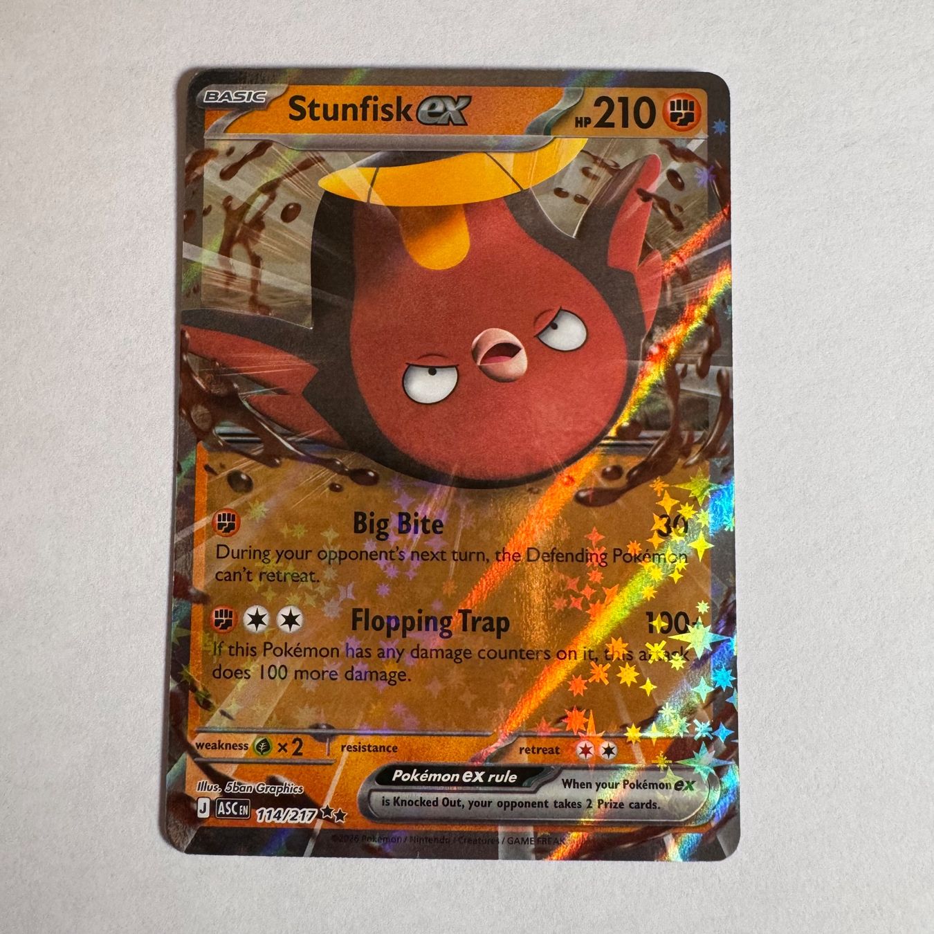 Pokémon Carte collezionabili: Pokémon ASC - Stunfisk Ex - 114 / 217 - ENG – Nuovo (secondo la descrizione) da Staad SG venduto da miaCards