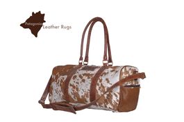 Kuhfell Weekender Tasche‪‪ Brown/white