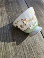 Porzellan: vintage Tasse mit Unterteller "Zur Erinnerung"