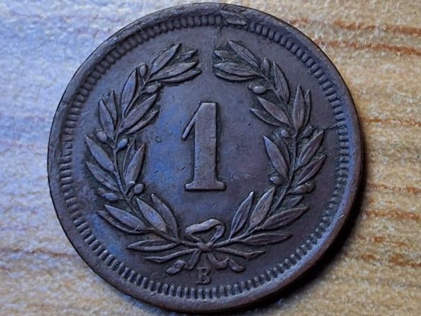 Tutti le monete: 1 Rappen 1904 - SELTEN! – Usato da Münchenstein venduto da purbach1 3