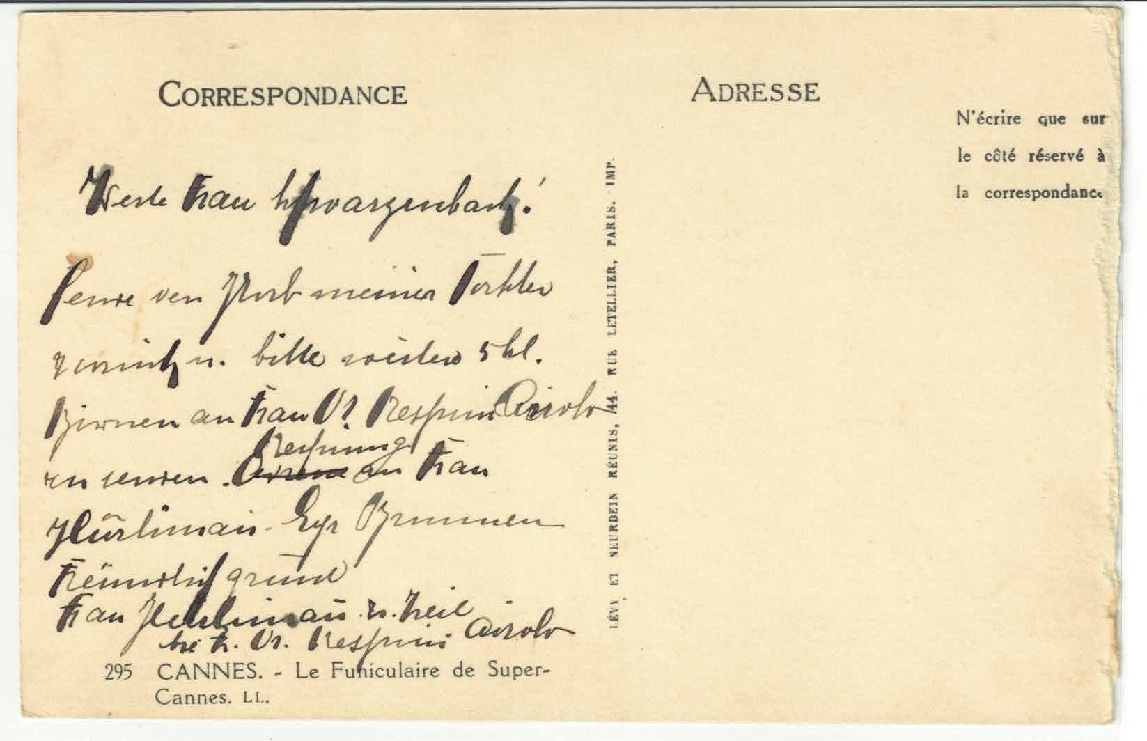 Cartoline postali: Cannes - Le Funiculaire de Super-Cannes – Usato da Ettingen venduto da Kartenplanet 1