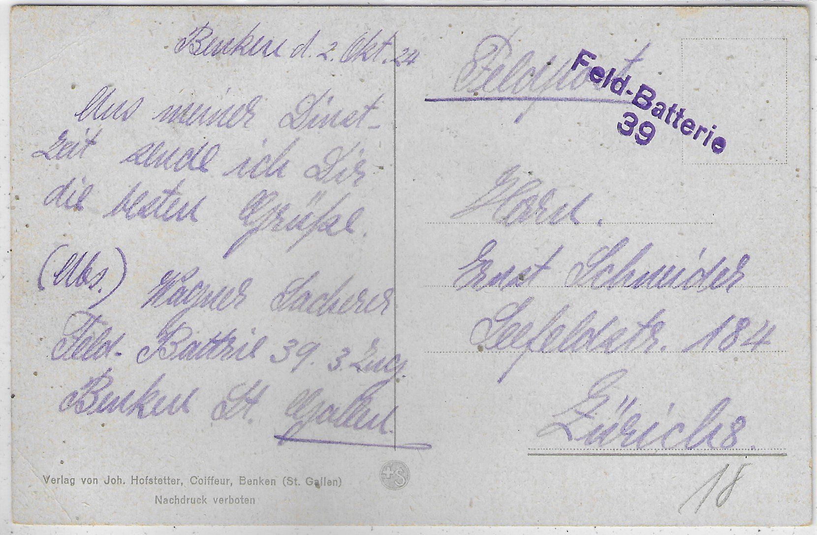 Cartes postales: Benken SG - Generalansicht - Litho – D'occasion à Ettingen par Kartenplanet 1