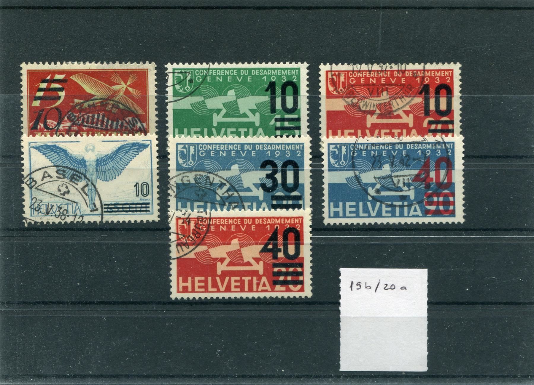 Alle Briefmarken: 1935-8 Flugpostmarken Nr. 19-25 gest. – Gebraucht aus Winterthur von Kyoung