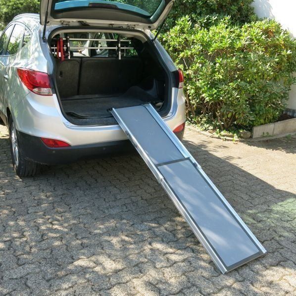 Tectake Hunderampe Auto Ausziehbar 165 Cm - Teleskop Hundetreppe Bis 50 Kg  Belastbar