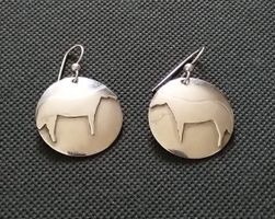 OHRRINGE PFERD IN 925 SILBER