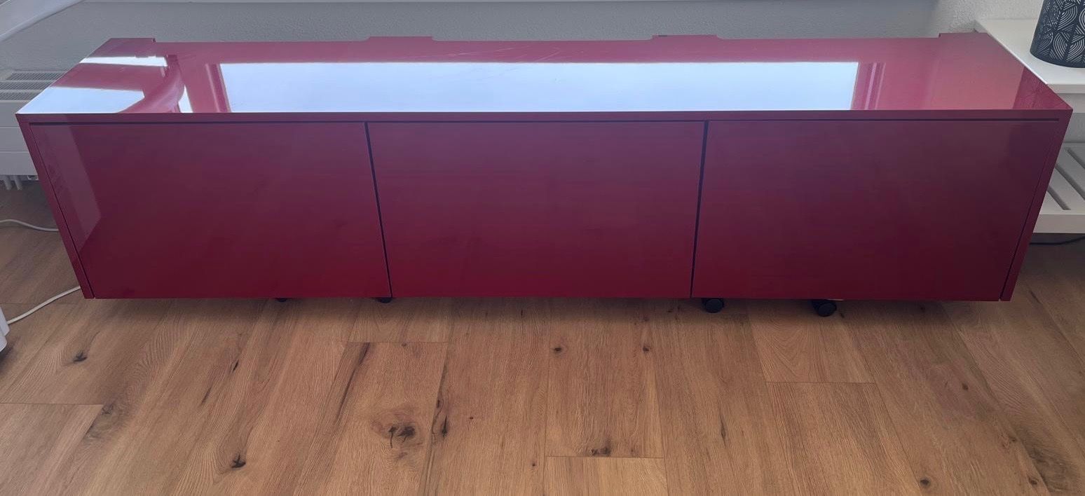 Meubles TV: TV Möbel rot glänzend - Schreinerarbeit – D'occasion à Cham par flamingo1707