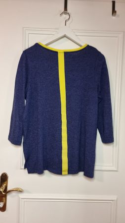 Dunkelblaue Bluse mit gelbem Streifen – Street One