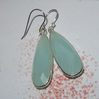 Ohrringe CHALCEDON 925 Silber fazettiert  VP 59,-