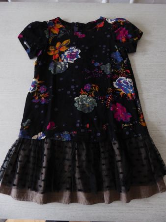 Catimini Mädchenkleid Gr.148 schwarz bunt Tüll Blumen