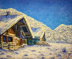 Winterlandschaft in Mythenregion (Ölgemälde) Nr. 243
