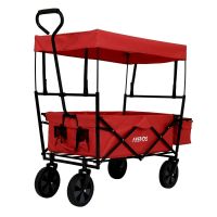AREBOS Bollerwagen Faltbar Dach Rot