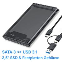 USB 3.1 SSD & Harddisk Gehäuse / 2,5" / SATA 3 / USB-C
