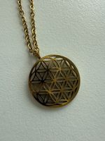 Goldene Halskette mit Lebensblume, neuwertig!