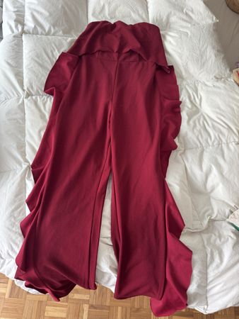 Jumpsuit large rouge élégant occasion spéciale soirée