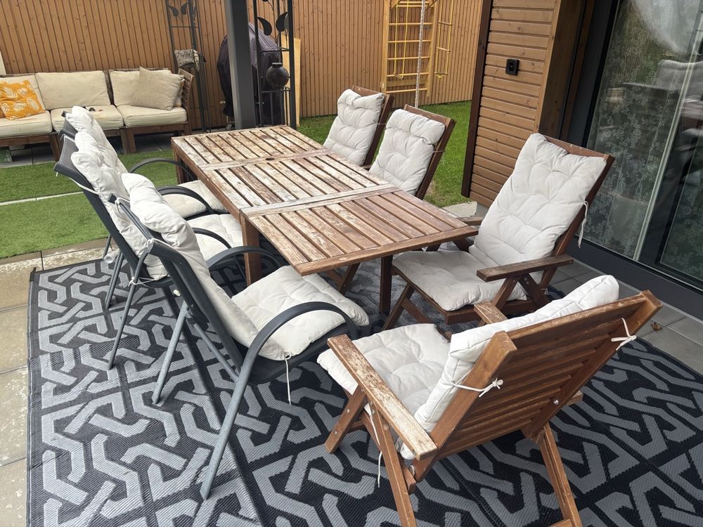 IKEA NÄMMARÖ Gartentisch mit 7 Stühlen – erweiterbar bis 260 (Gebraucht) in Wimmis für CHF 1 – nur Abholung auf Ricardo kaufen