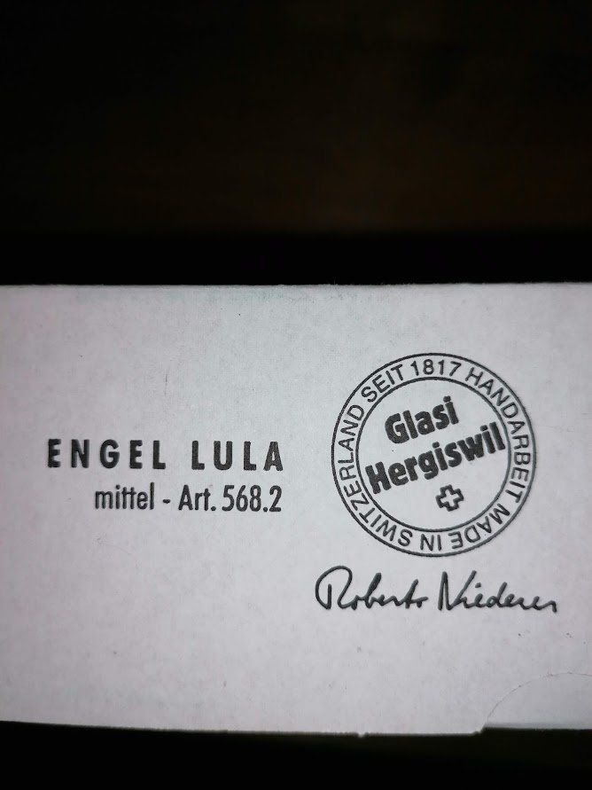 Glasi Hergiswil Portacandele: Engel Lula mittel Glasi Hergiswil – Nuovo (secondo la descrizione) da Berg TG venduto da Sniffie 3