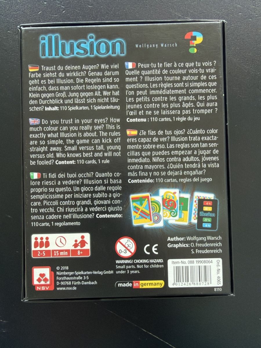 Giochi: Neuwertiges Spiel Illusion – Nuovo (secondo la descrizione) da Aarau Rohr venduto da cas_b97h 2