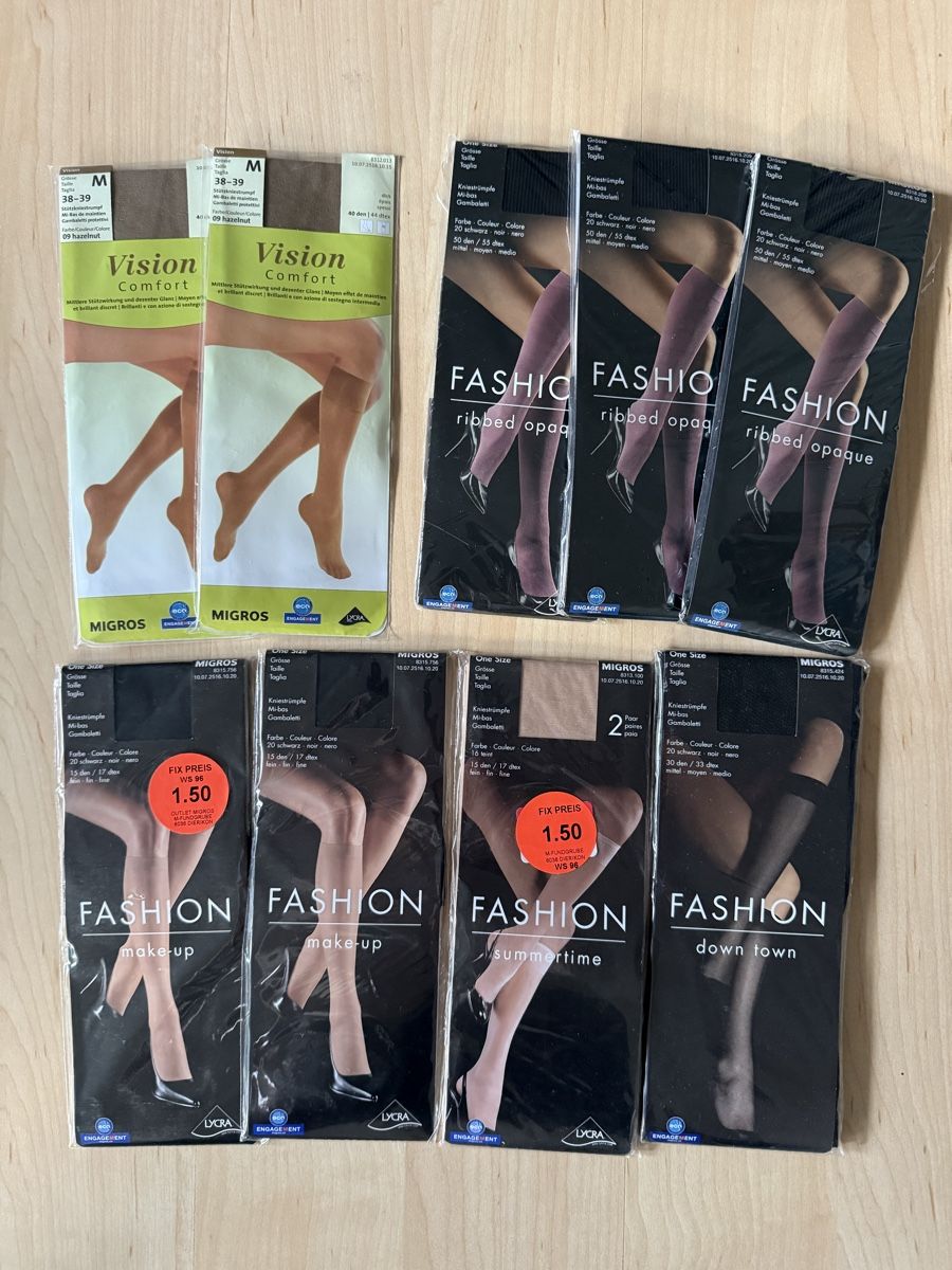 Migros Calze: 10 Kniestrümpfe One Size / M – Nuovo e nell'imballaggio originale da Zürich venduto da Esmeralda86