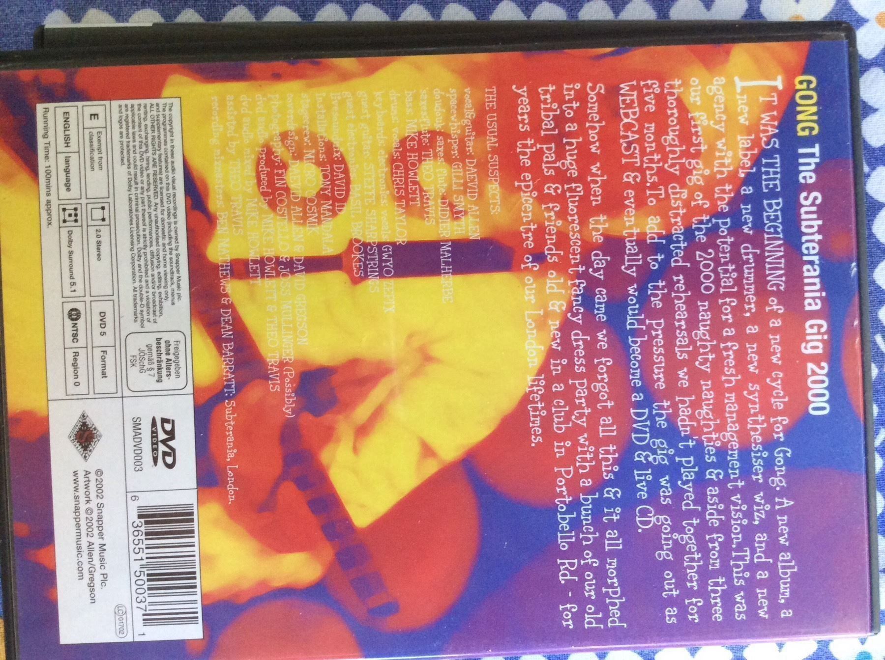 Alle DVDs: Gong the subteranian Gig 2000, DVD – Gebraucht aus Uster von Macita56 1