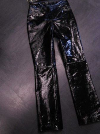 Unisex  LACK Leder JEANS XS 32/34 High Waist Marke STAND