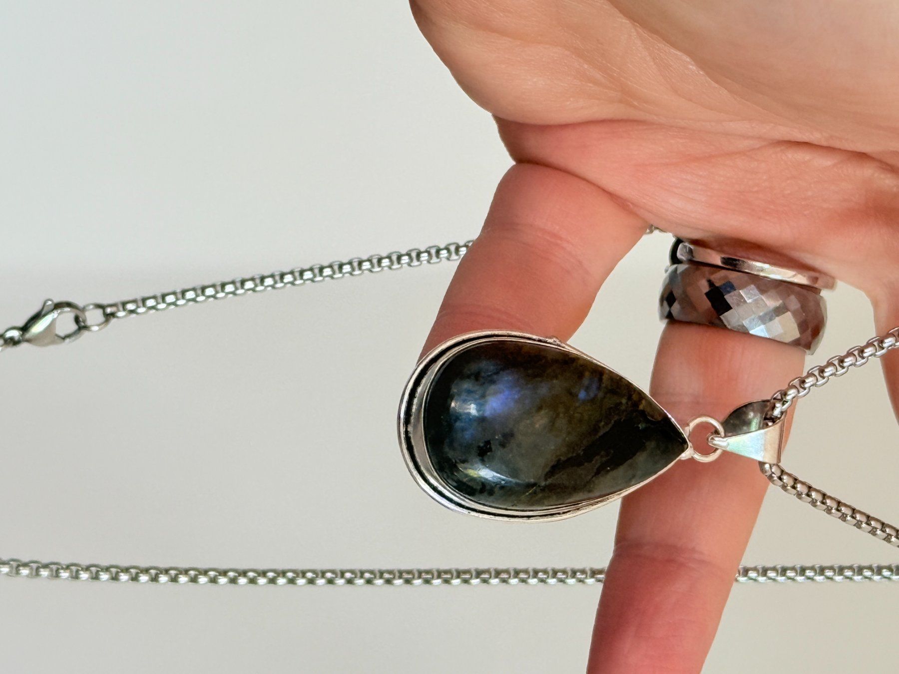 Catenine: Magnifique collier avec labradorite – Nuovo e nell'imballaggio originale da Genève venduto da AWWA 7
