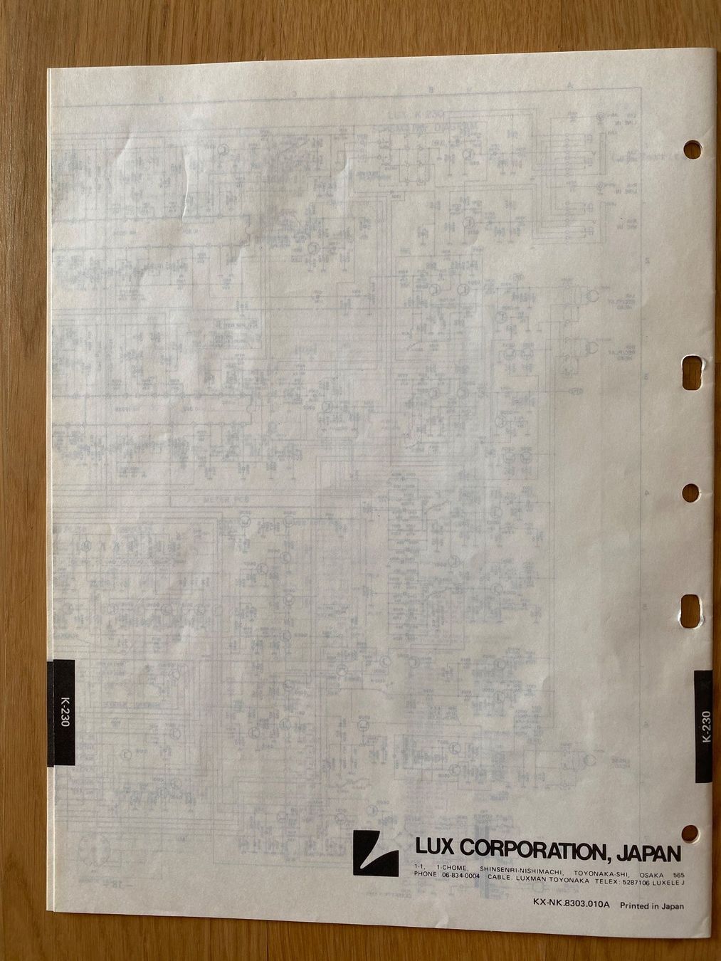Luxman Aufnahmegeräte: Service Manual LUXMAN Cassetten Deck K-230 – Gebraucht aus Erlenbach ZH von Leaford 1