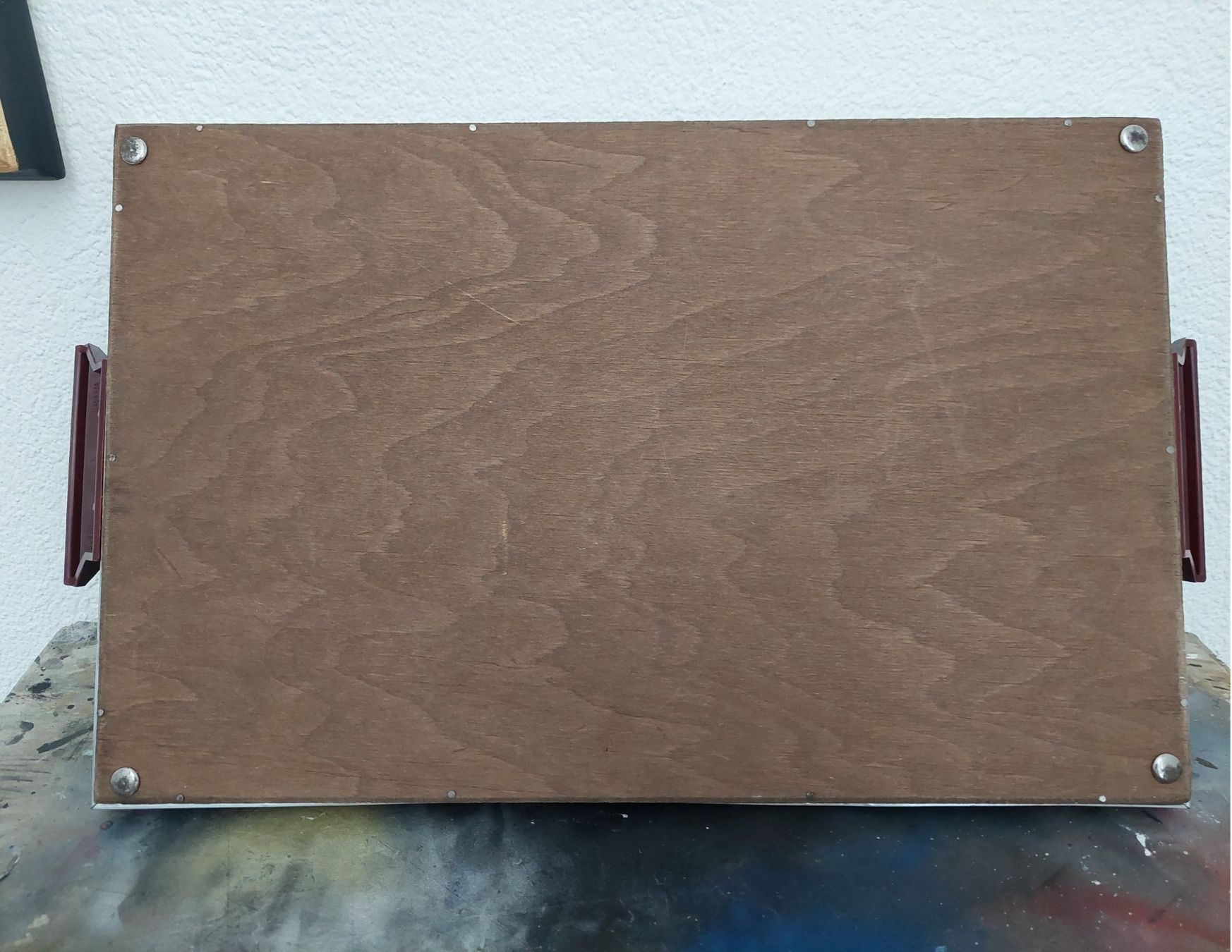 Servierplatten: Art-Deco-Tablett, silberfarbiger Metallrahmen, Bakelitgriffe – Gebraucht aus Subingen von K7passt_immer 9