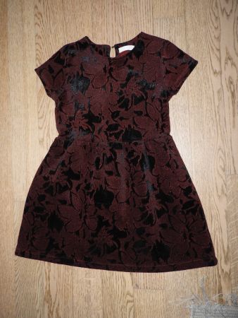 Kleid Zara Girls Blumenmuster dunkelrot Grösse 164