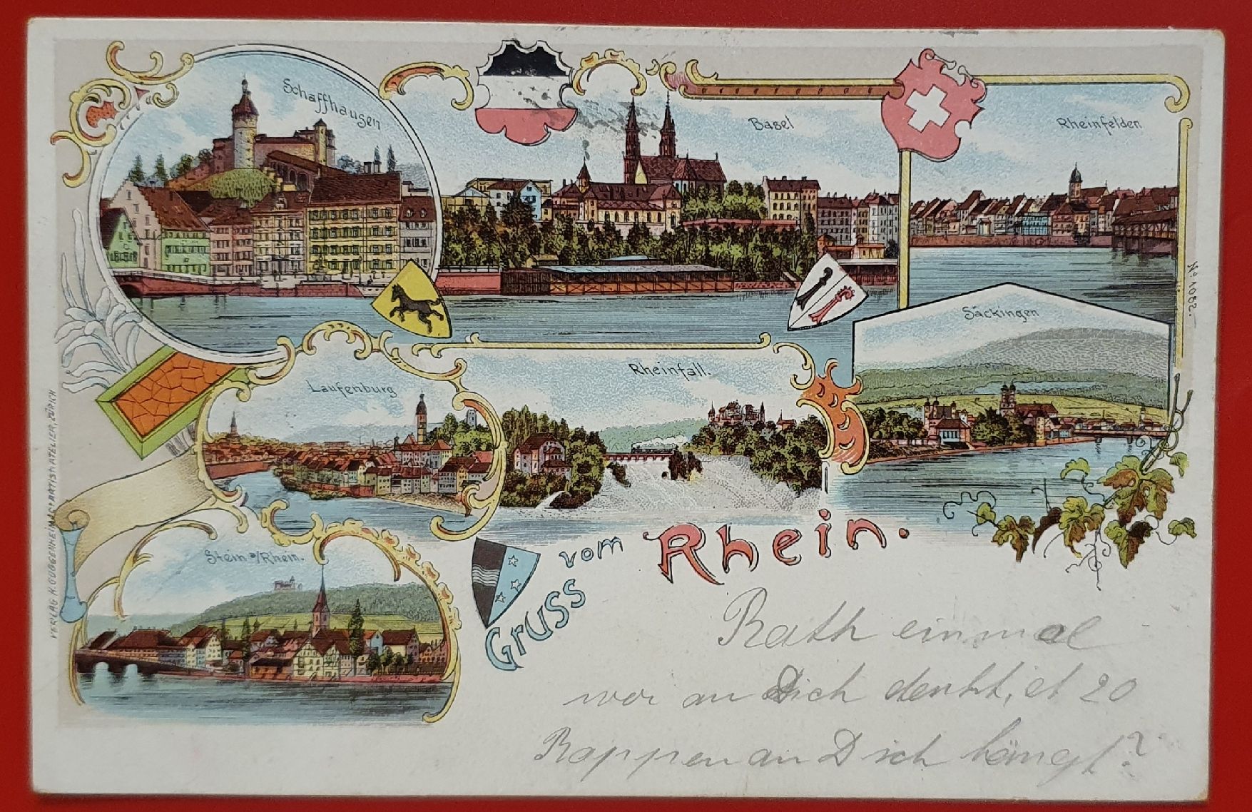 Cartoline postali: Gruss vom Rhein 1902 – Usato da Kreuzlingen venduto da Rschweiz1