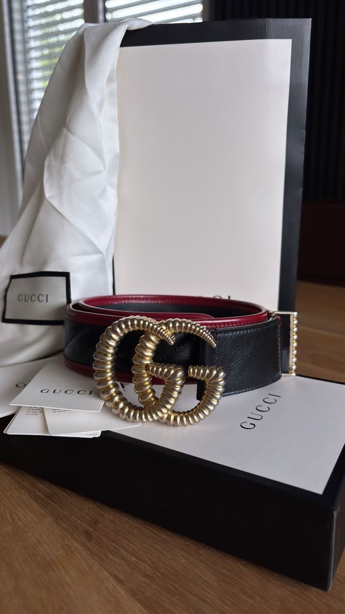Gucci Cinture: Gucci Torchon GG Marmont Gürtel 75 – Usato da Ramsen venduto da Myclothesforu