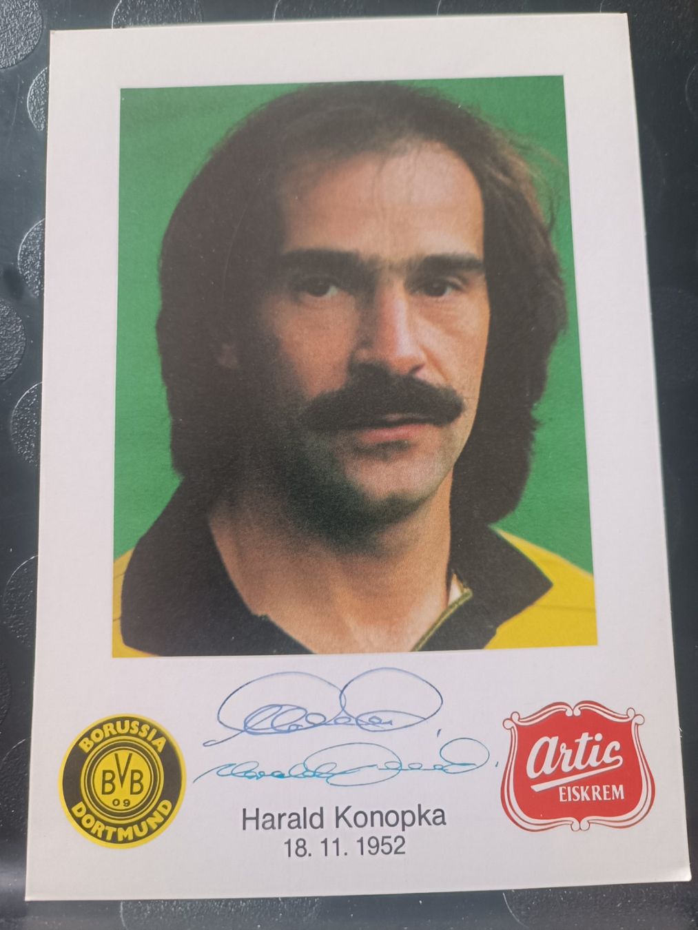 Autografi: Harald Konopka - BVB - Handsignierte alte Karte – Usato da Menziken venduto da Artographs