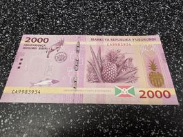 Banknote Burundi 2000 Francs 2015 ungeöffneter Zustand