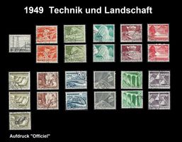 1949 Technik und Landschaften, schön gestempelt