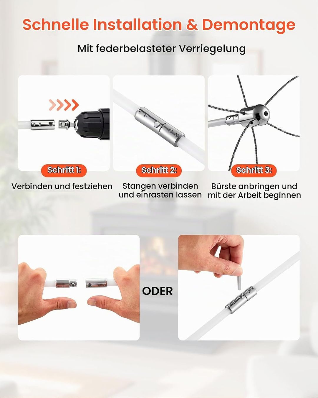 Cheminée: VEVOR Schornsteinbürste-Set 12 m – Neuf avec emballage d'origine à Bottighofen par zaap 5