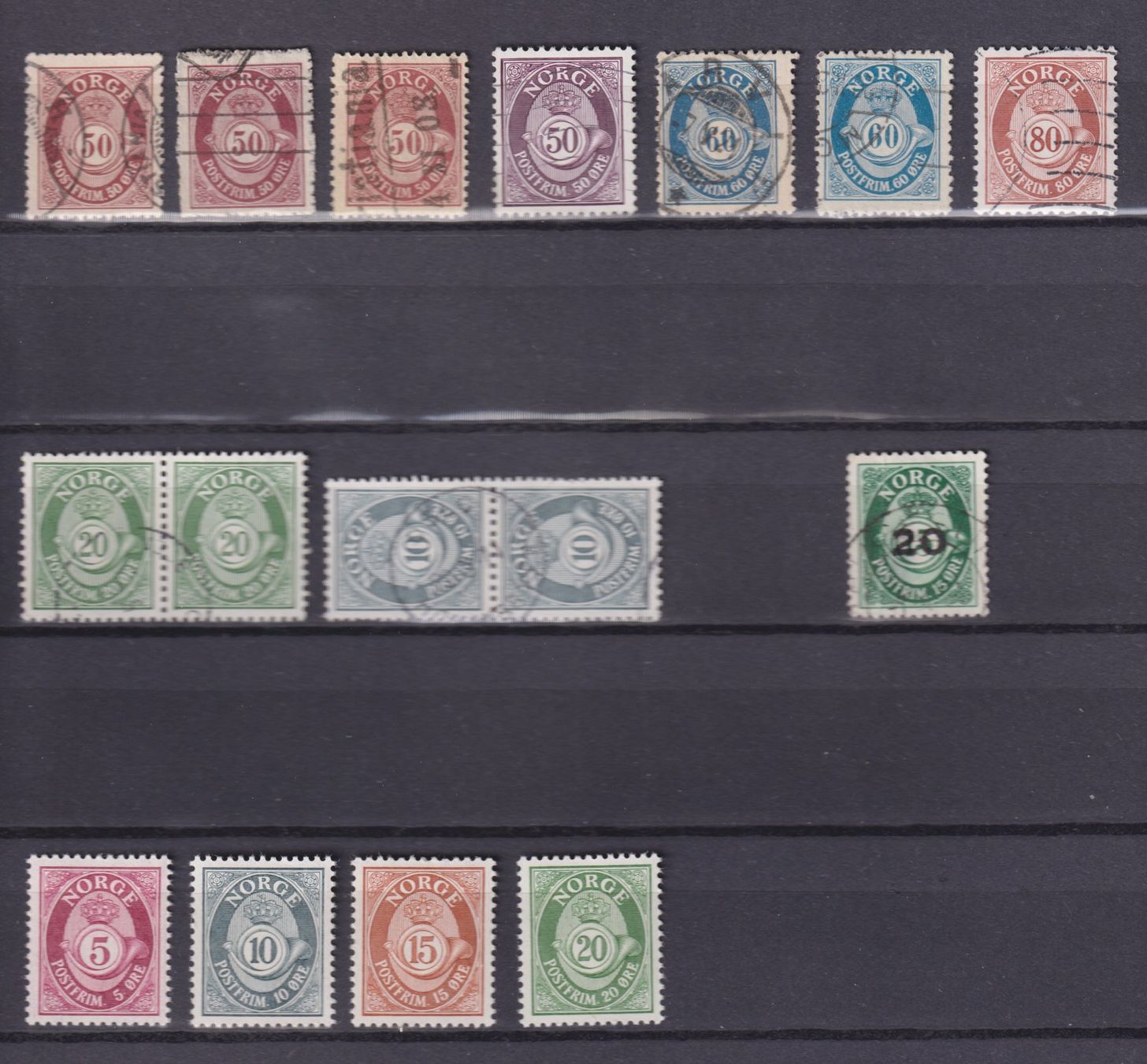 Alle Briefmarken: Freimarke Posthorn, Norwegen – Gebraucht aus Bellach von qsearch 1