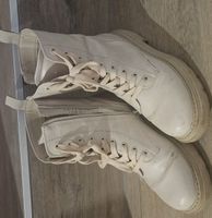 Bottines blanches à lacets, style motard, taille 38, automne