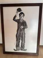 Charlie Chaplin Bild im Rahmen, Tuschzeichnung!